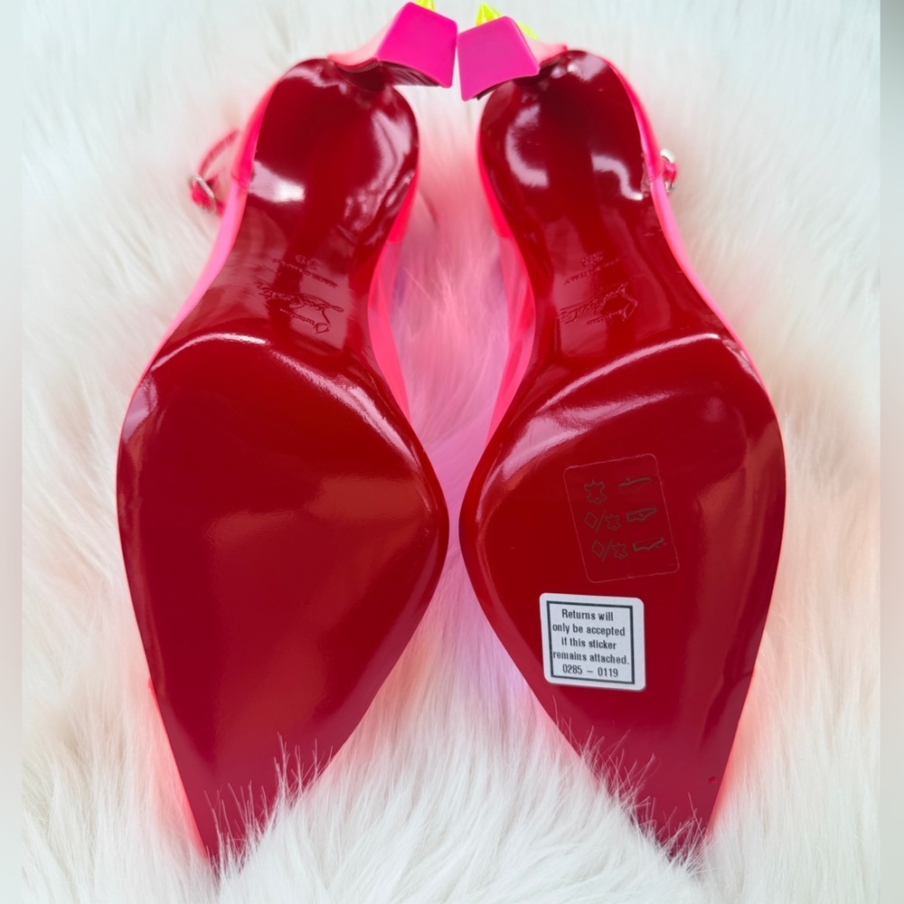 Christian Louboutin Debout Condorapik 100 Hot Pink Vinyl Patent Leather Pump 39 - Picture 6 of 12